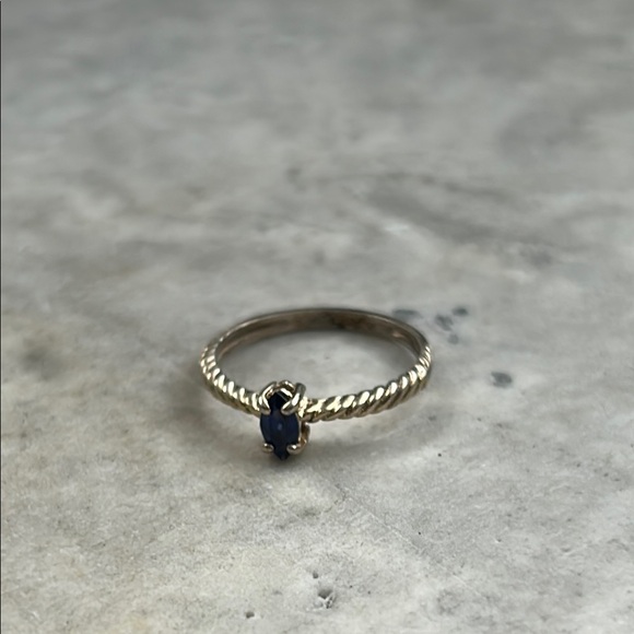 Vintage Sapphire Rope Design Ring, Size 6, Simulated Sapphire, 1970-1980’s Ring - Picture 6 of 10